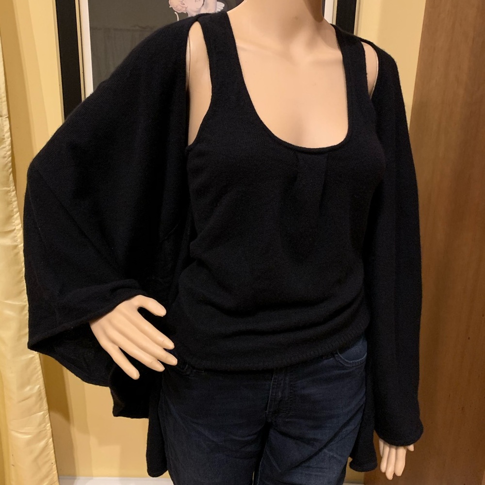 Bebe Cashmere Twinset, tank & cardigan Cape Small